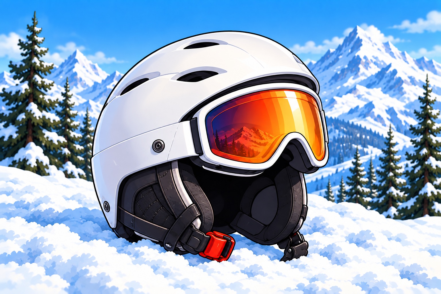 Casque et masque de ski pour skier en sécurité